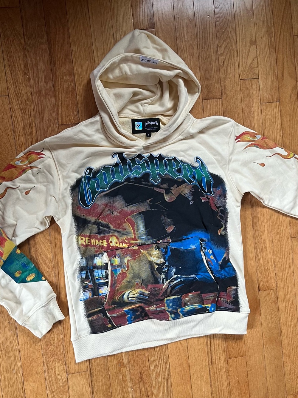Goodstped Graphic Cream Hooded Sweatshirt